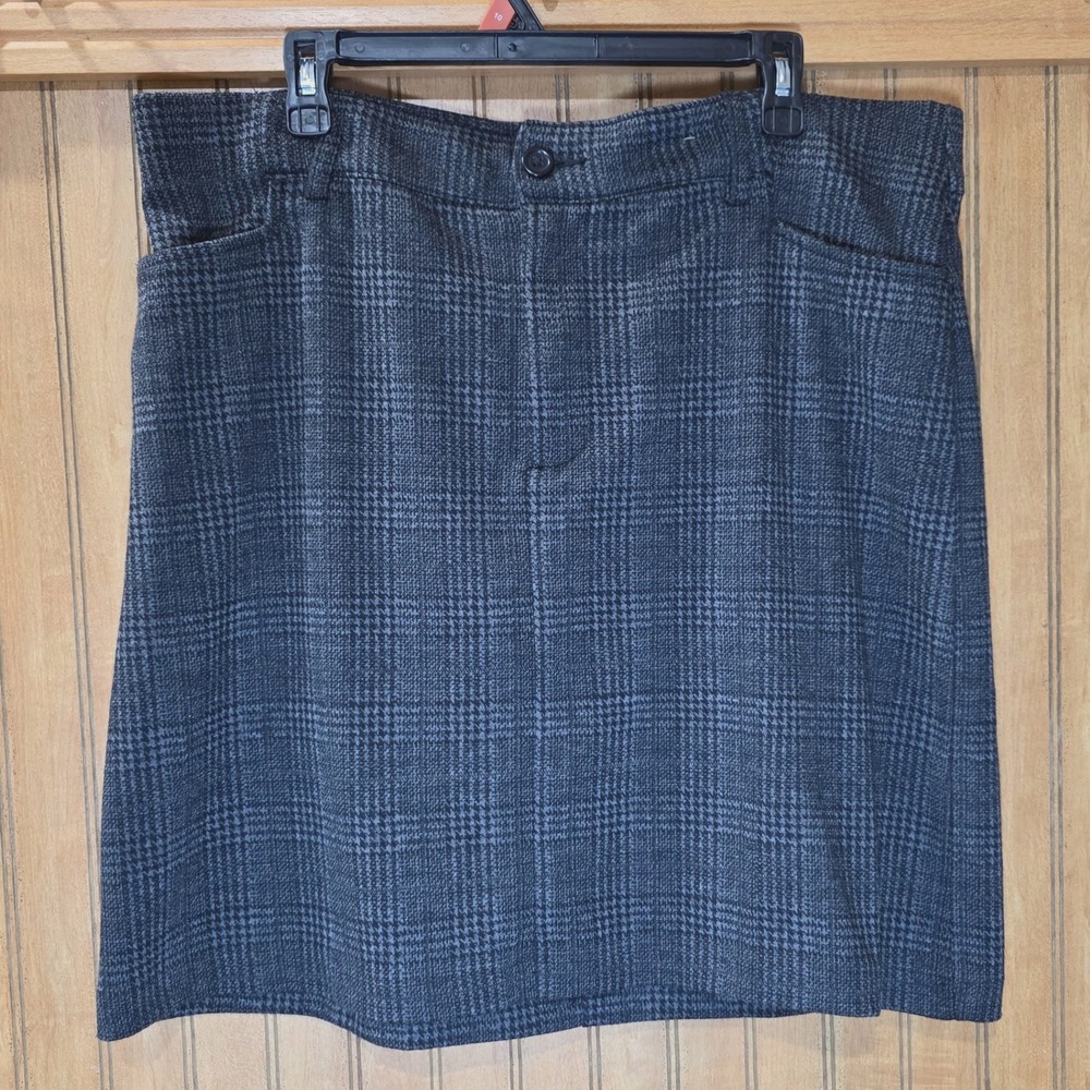 Riders by Lee Plaid Skirt Midrise Career Casual Gray Size 16 M